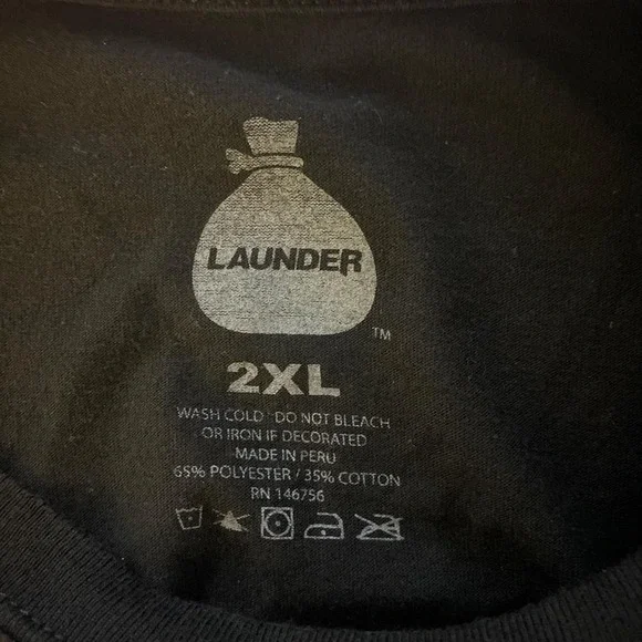 2XL Black Japanese Graphic Car Shirt Red Launder - Picture 3 of 3